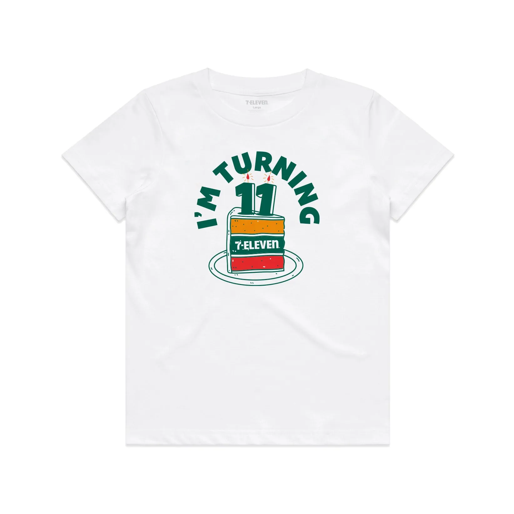 11th Birthday Cake Slice Kids Tee