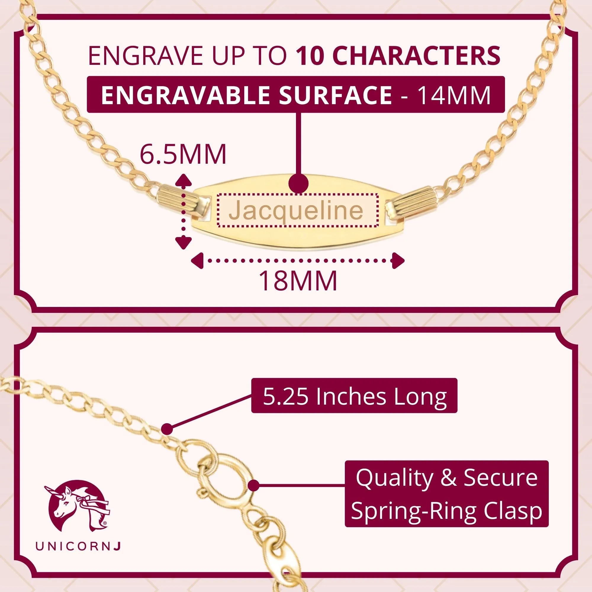 Italian 14k Gold Engravable ID Bracelet with Heart Charm for Kids