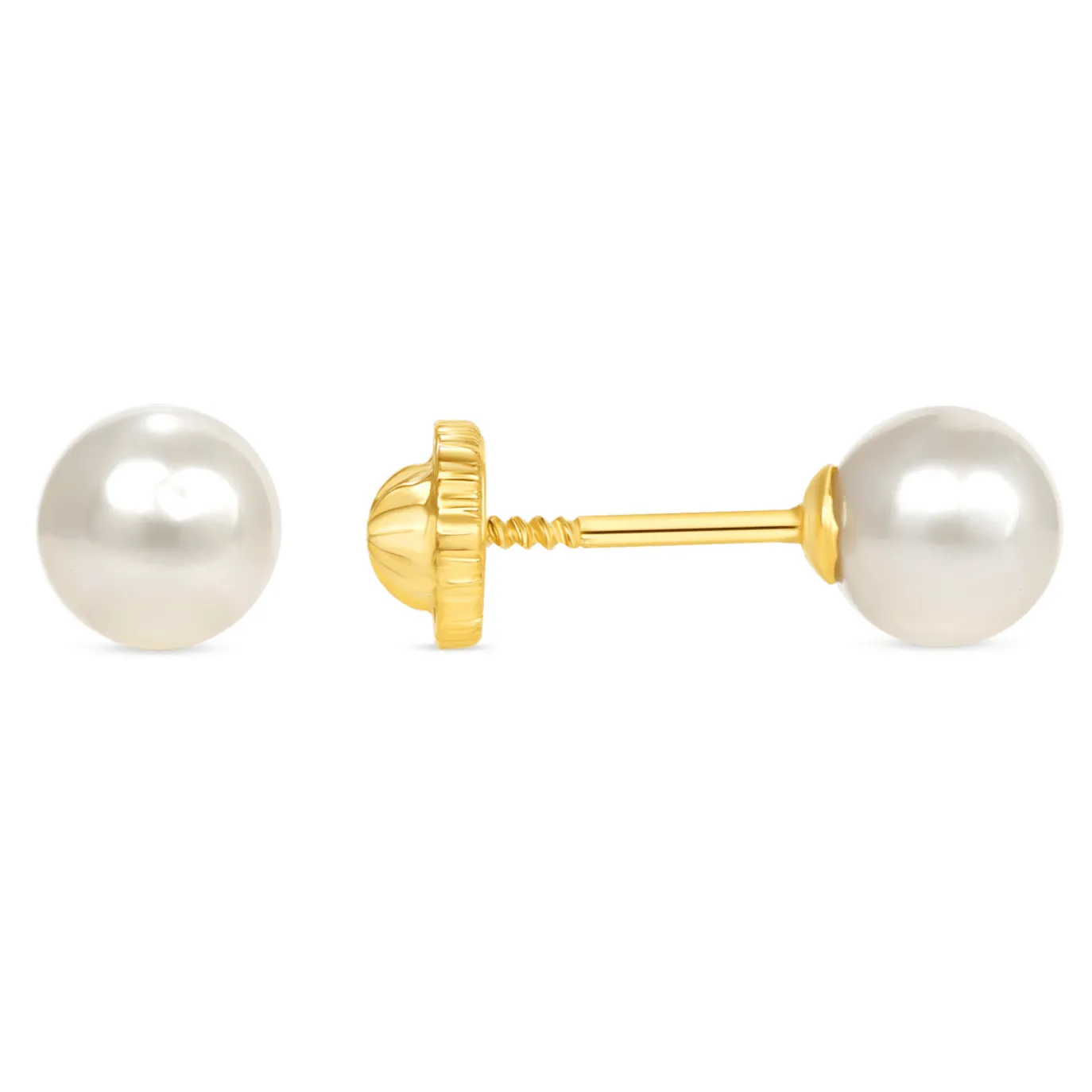 14K Pearl Stud Earrings