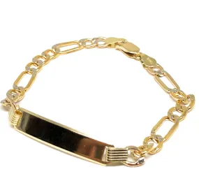 14k Solid Gold Children's Bracelet 6 Length 3.5MM-4.25MM Width (Free Engraving, Email Name!)