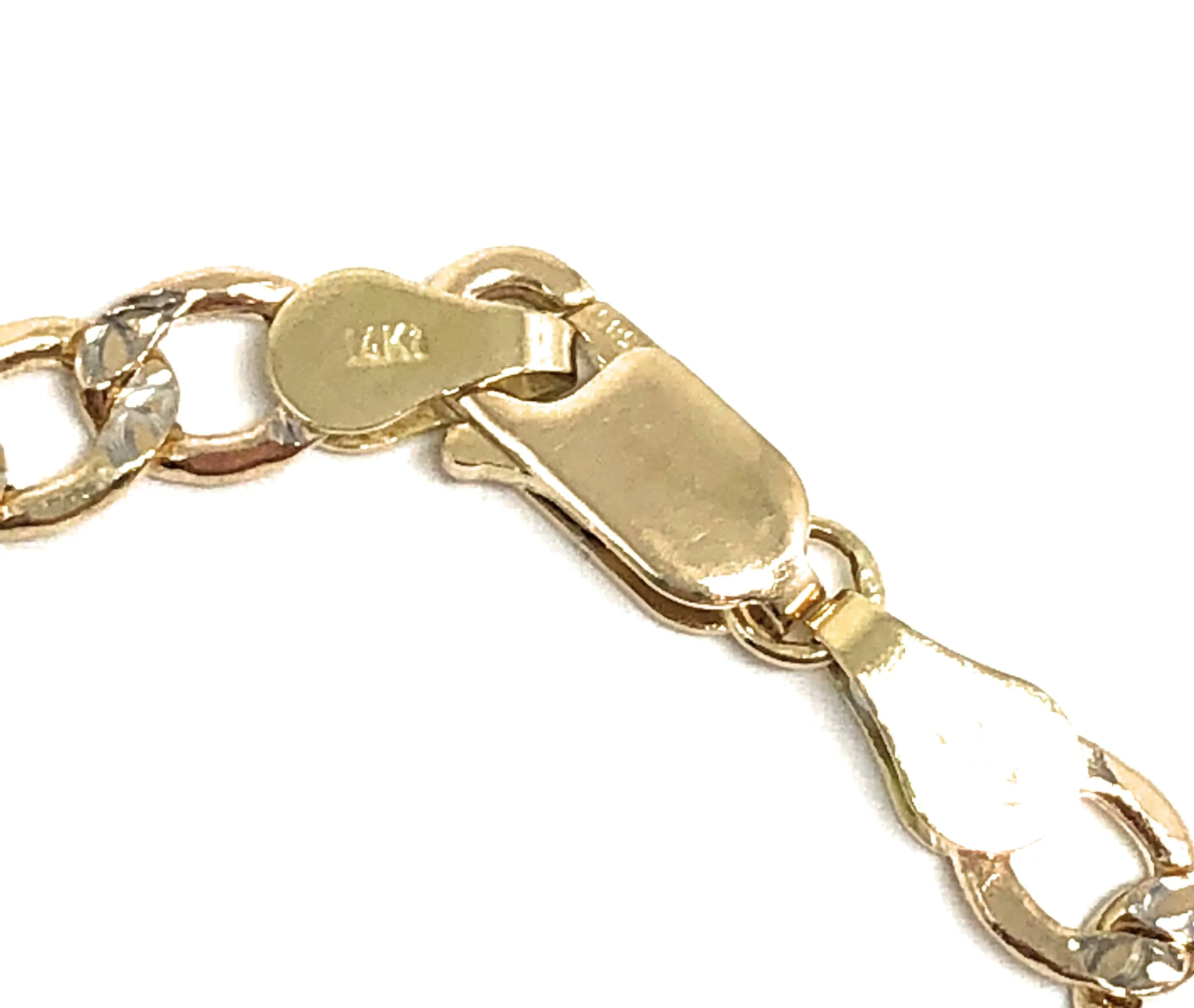 14k Solid Gold Children's Bracelet 6 Length 3.5MM-4.25MM Width (Free Engraving, Email Name!)