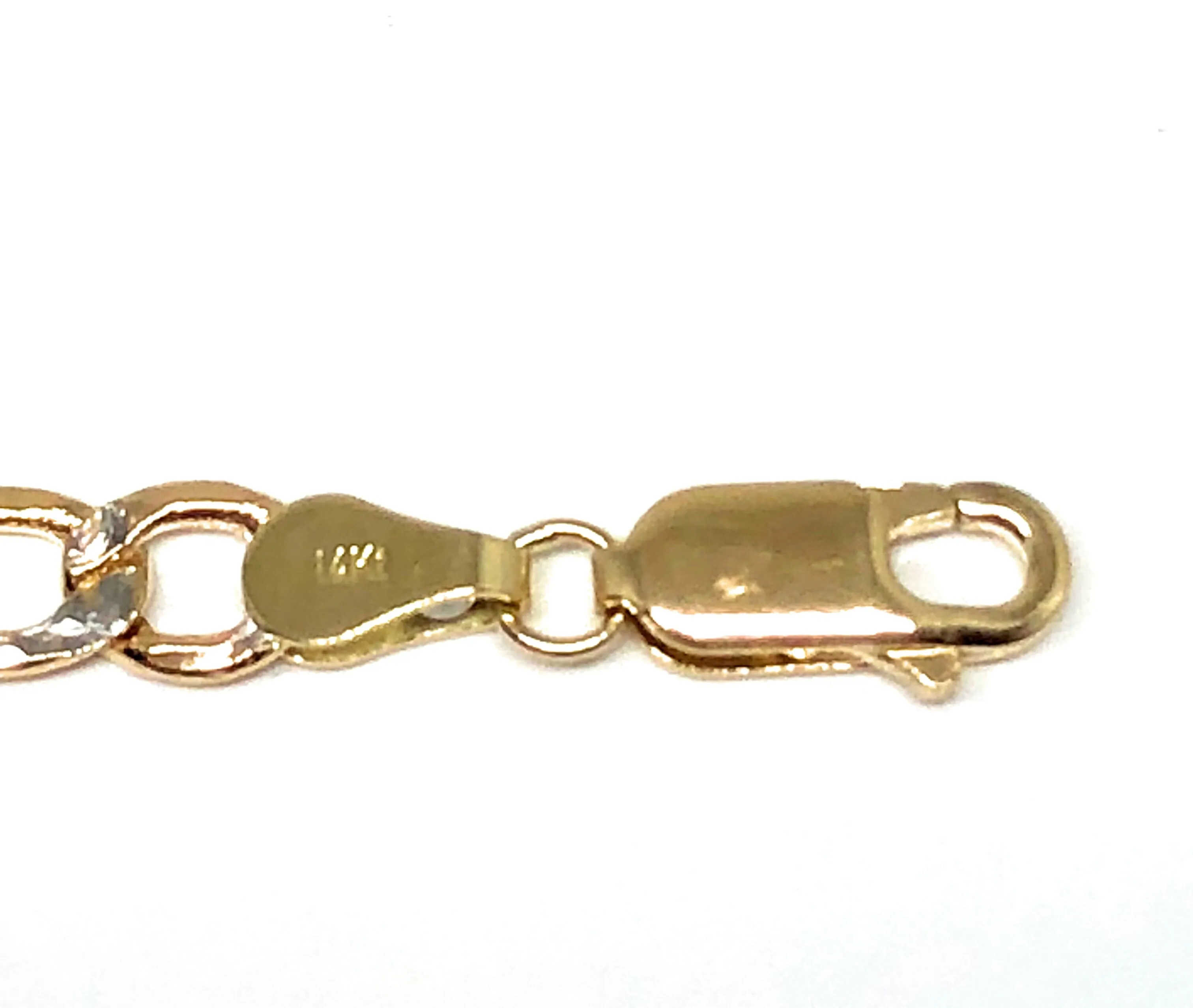 14k Solid Gold Children's Bracelet 6 Length 3.5MM-4.25MM Width (Free Engraving, Email Name!)