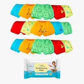 15-Pack Wonder Wild Bloomers with Bonus XtraHydrating Wipes 40-Pack