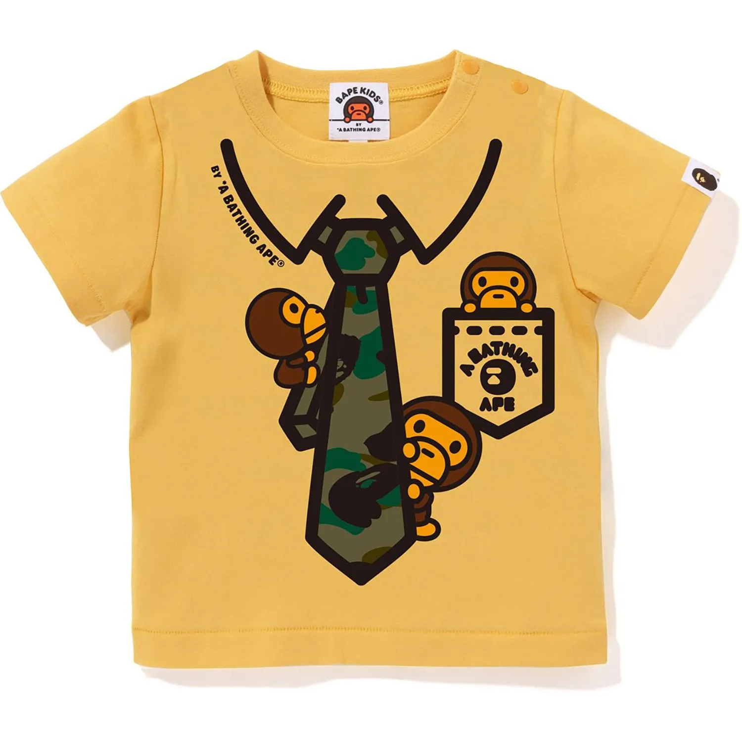 Camouflage Infant Monkey Necktie Design T-Shirt for Children