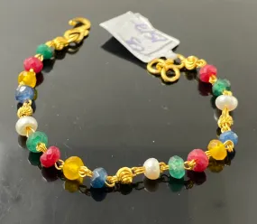 Kids Designer Multicolor Beads Bracelet CB1517 in 22k Solid Gold