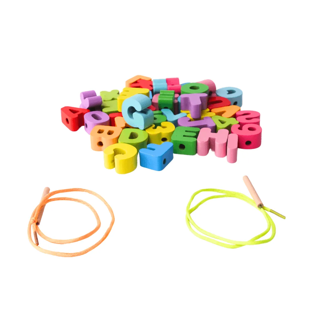 3D Toddler Learning Set: ABCD & 1234 Lacing