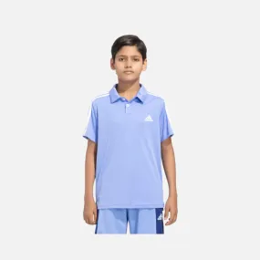 Adidas Boy 3Stripes Polo Kids Tee (Ages 5-16) - Blue Fusion