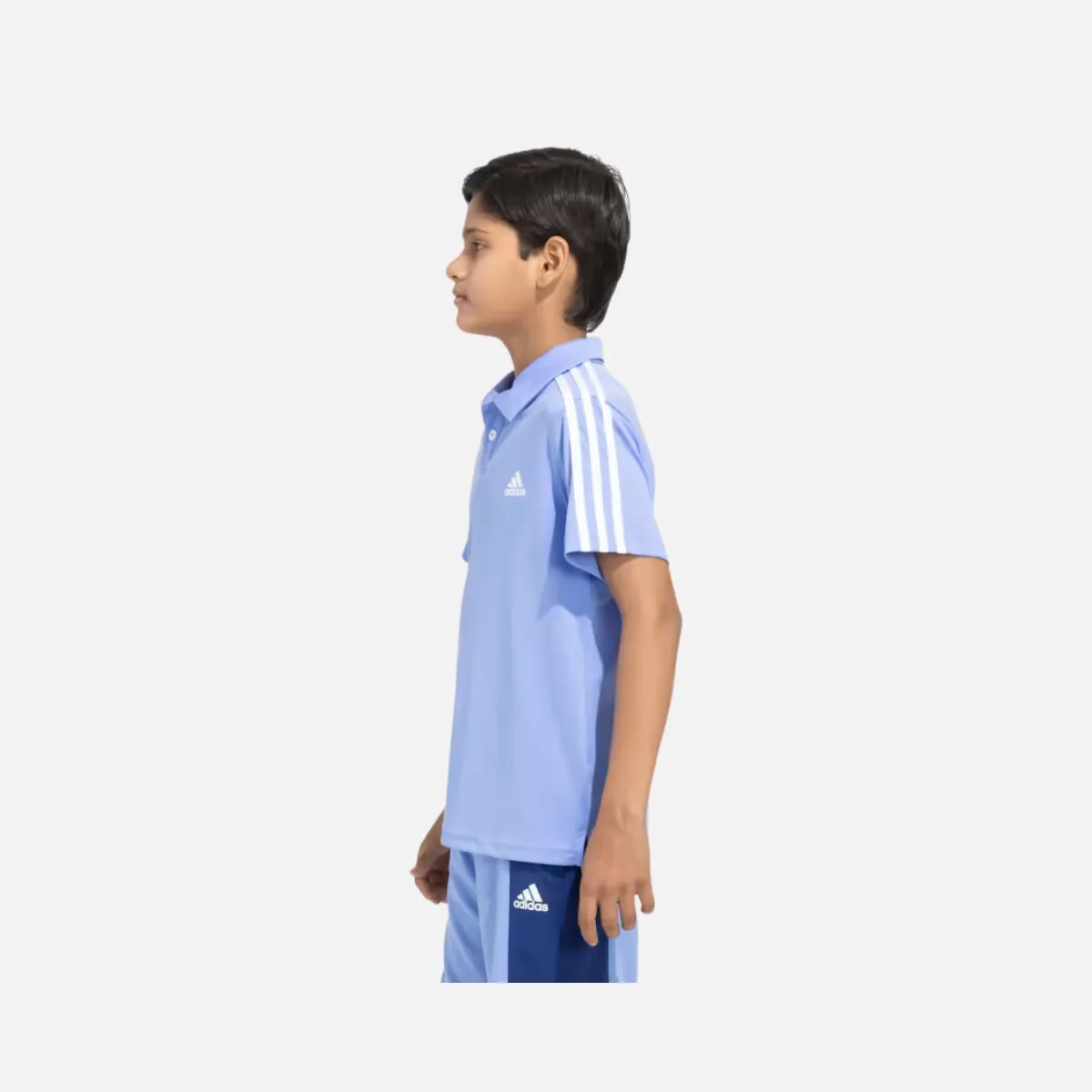 Adidas Boy 3Stripes Polo Kids Tee (Ages 5-16) - Blue Fusion