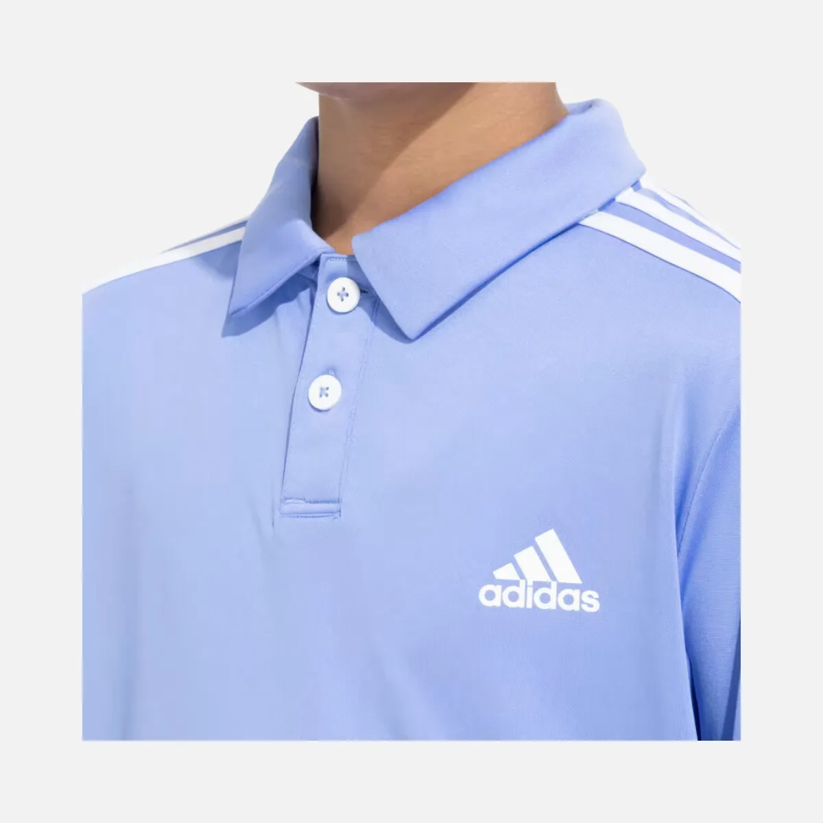 Adidas Boy 3Stripes Polo Kids Tee (Ages 5-16) - Blue Fusion