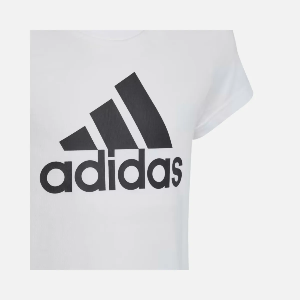 Adidas Kids Girls Cotton T-shirt with Big Logo in White/Black (7-15 Year)