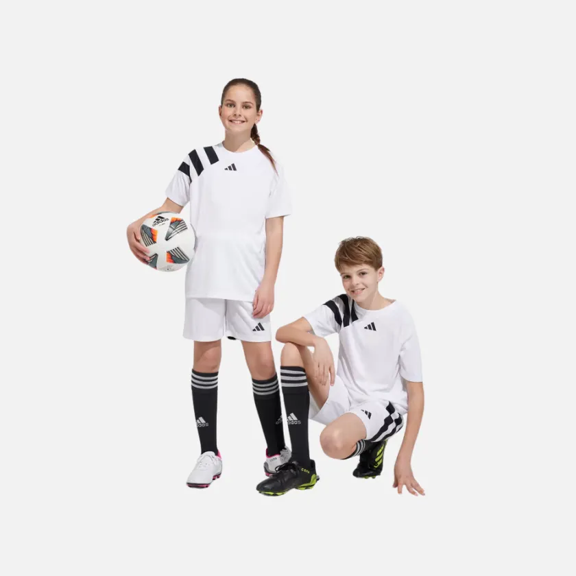 Adidas Kids Unisex Football Jersey Fortore 23 in White/Black (10-14 Years)