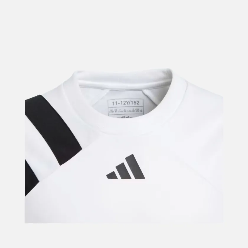 Adidas Kids Unisex Football Jersey Fortore 23 in White/Black (10-14 Years)