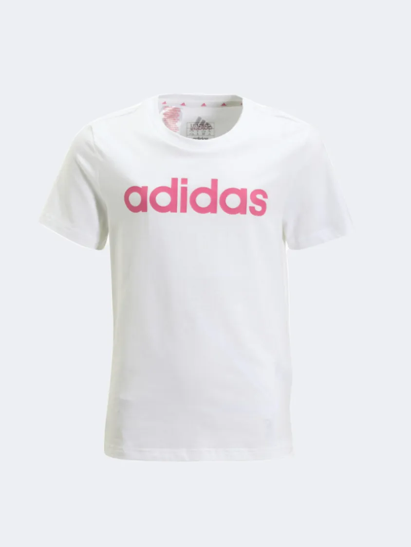 Adidas Linear Kids-Girls Sportswear T-Shirt White/Magenta