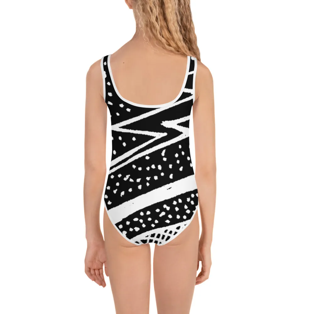 All-Over Print Kids Swimsuit Barton Springs Creation Story