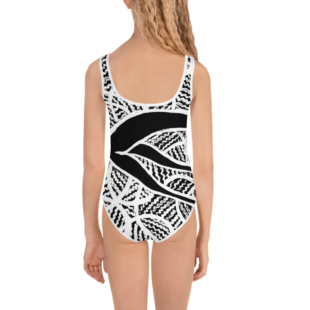 All-Over Print Kids Swimsuit Barton Springs Plants Dance