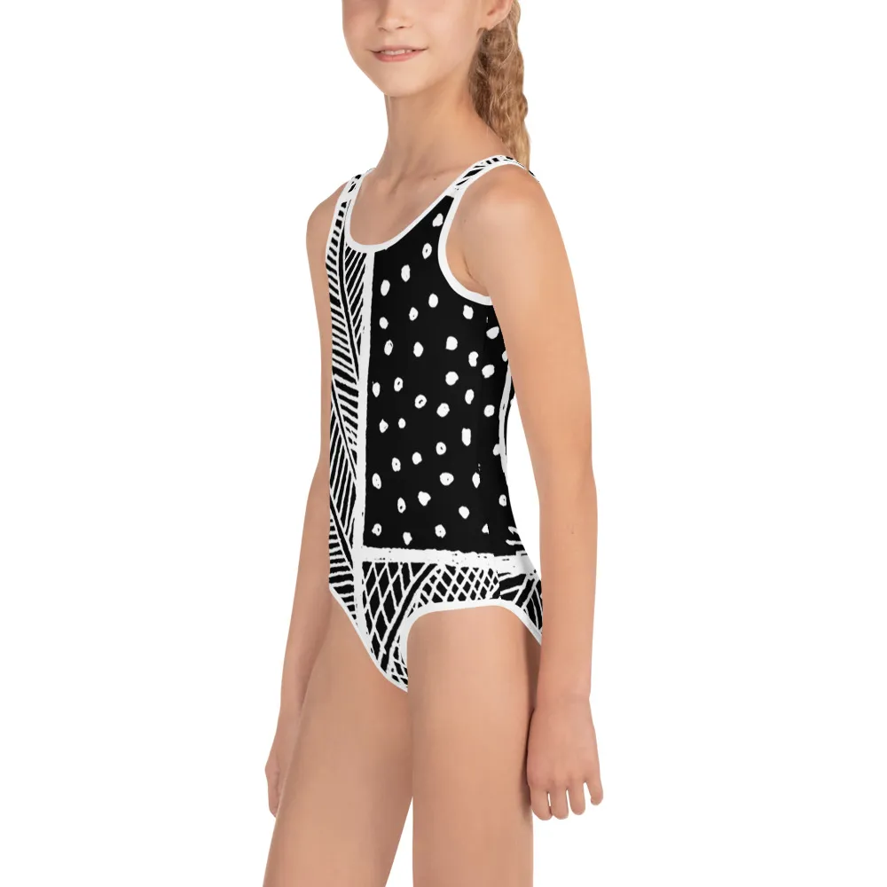 All-Over Print Kids Swimsuit Barton Springs Salamander Story