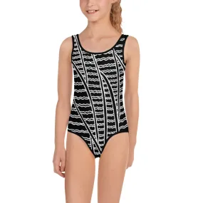 All-Over Print Kids Swimsuit Duck Feathers