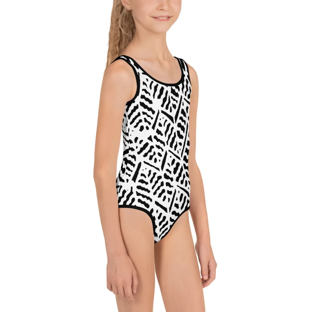 All-Over Print Kids Swimsuit Lightning Bolt