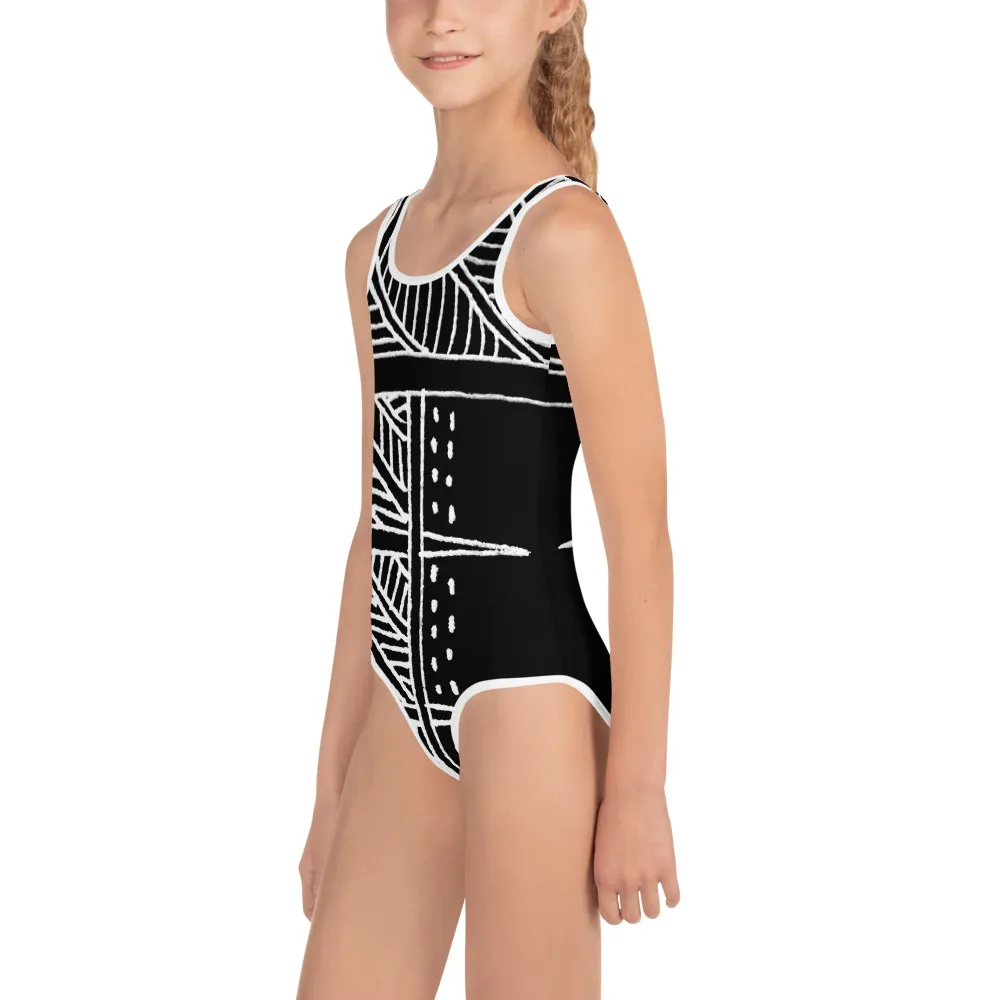 All-Over Print Kids Swimsuit Marlin Fish Story