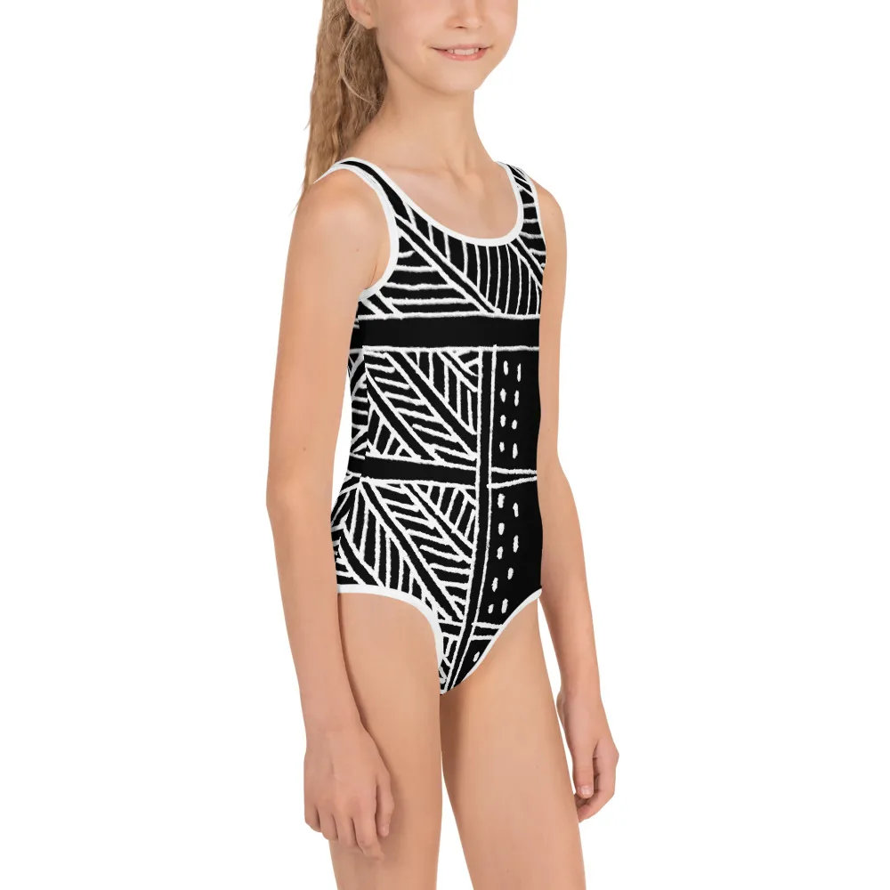 All-Over Print Kids Swimsuit Marlin Fish Story