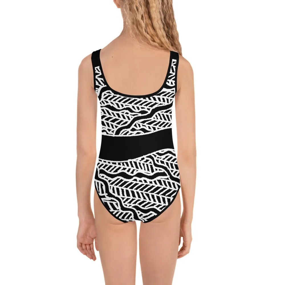 All-Over Print Kids Swimsuit Springwater Ripples