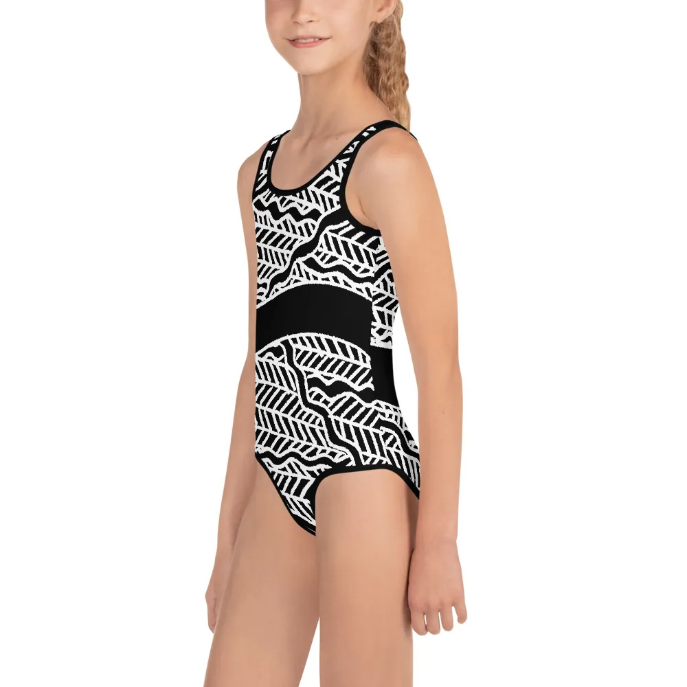 All-Over Print Kids Swimsuit Springwater Ripples