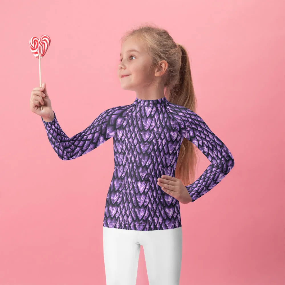 Amethyst Dragon Scale Kids' Rash Guard