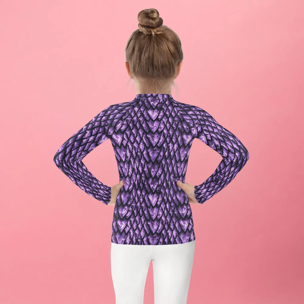 Amethyst Dragon Scale Kids' Rash Guard