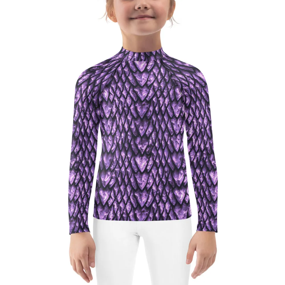 Amethyst Dragon Scale Kids' Rash Guard