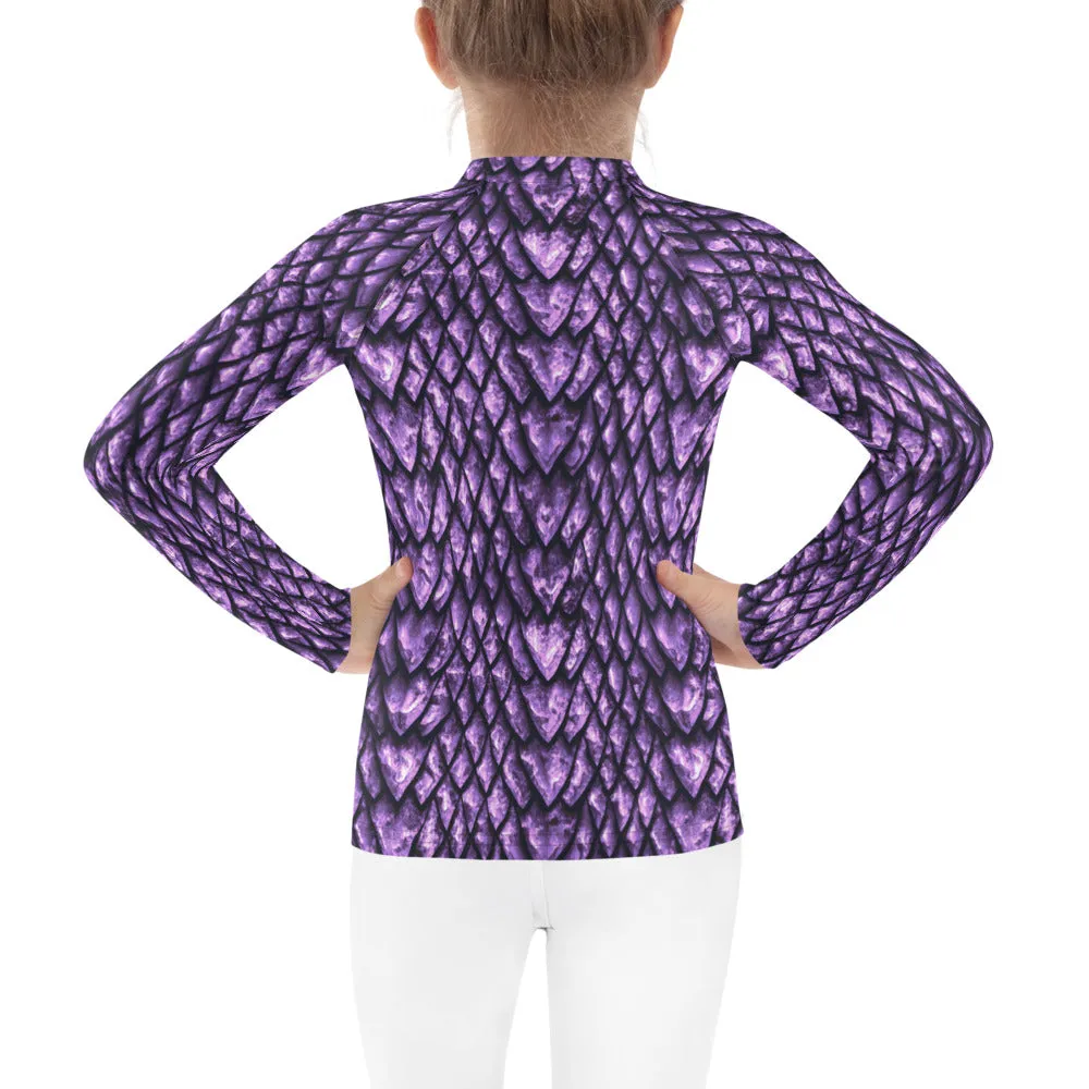 Amethyst Dragon Scale Kids' Rash Guard