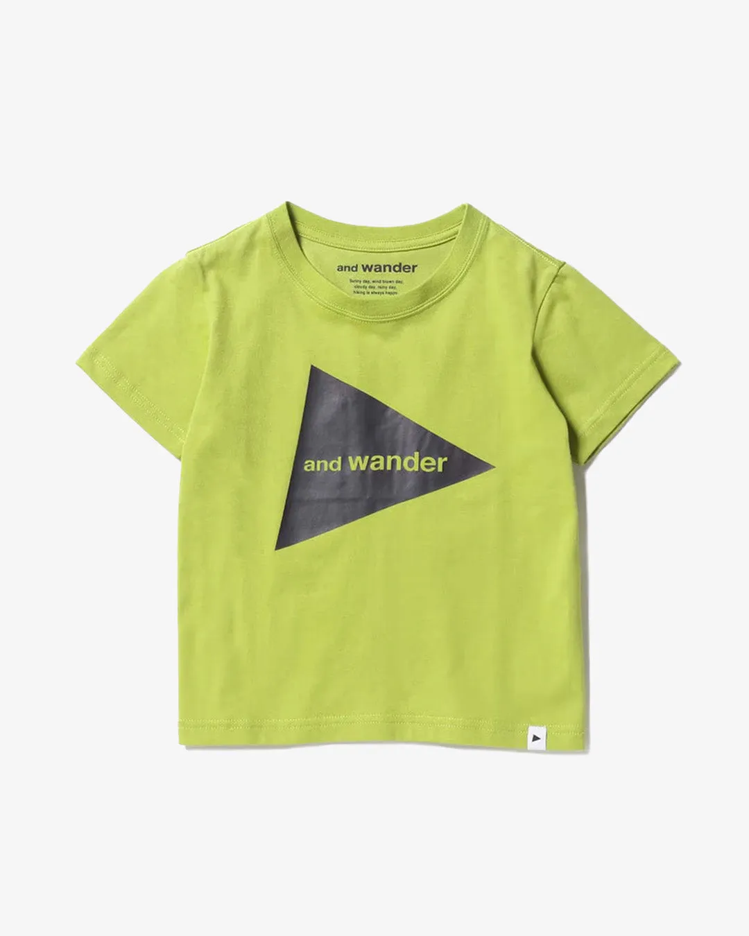 and wander Big Logo T Kids Yellow Green