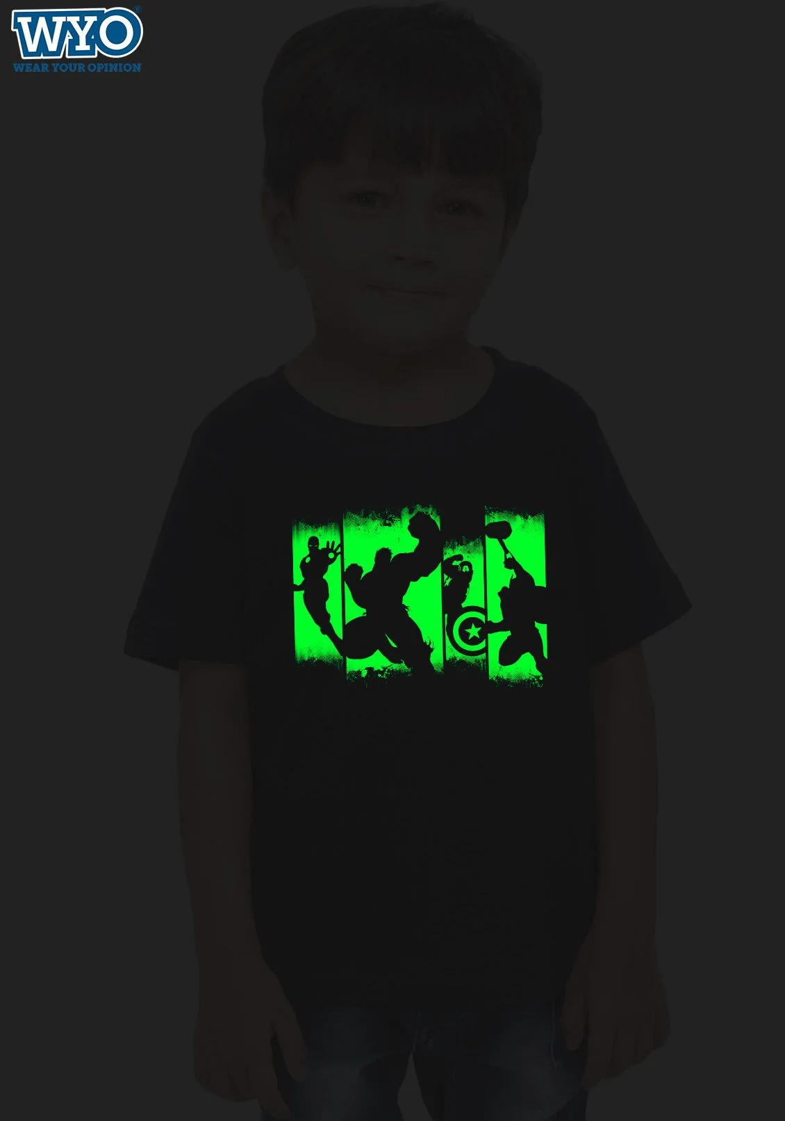 Avengers Assemble Glow In Dark Kids T-Shirts