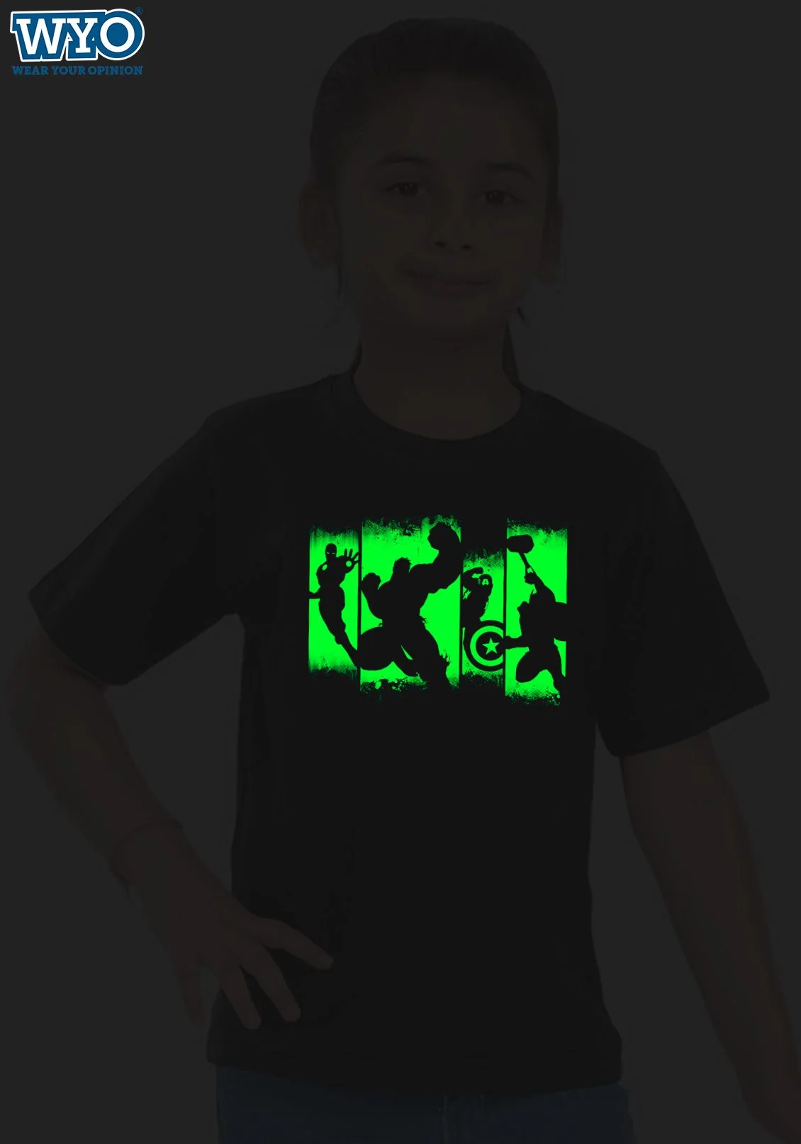 Avengers Assemble Glow In Dark Kids T-Shirts