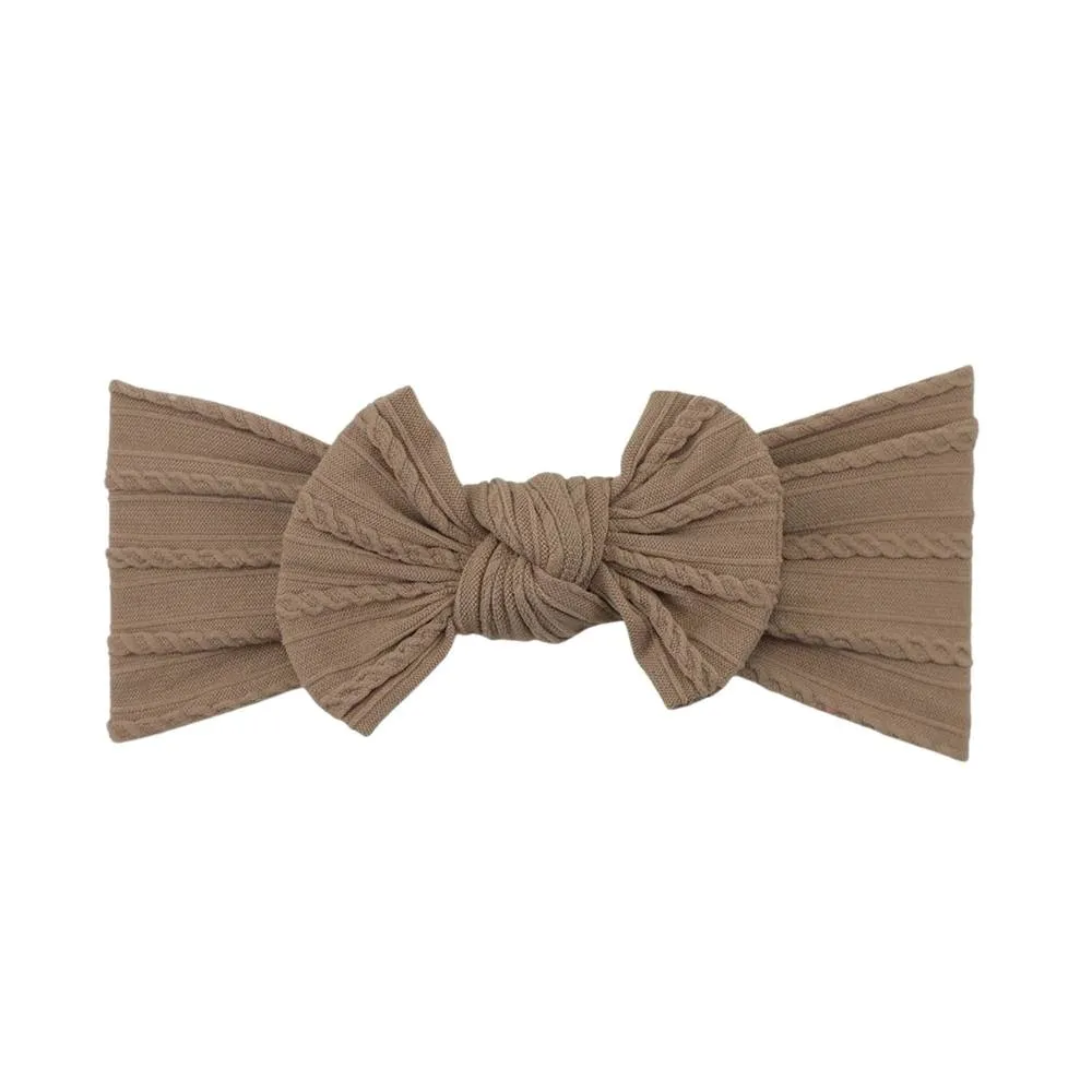 Infant Top Knot Bow Headband in Sienna