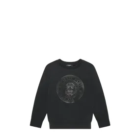 Balmain Kids Circle Crest Logo Sweatshirt