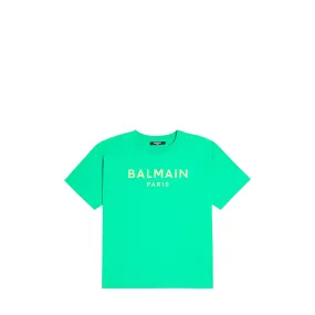 Balmain Kids Raised Neon Logo T-Shirt