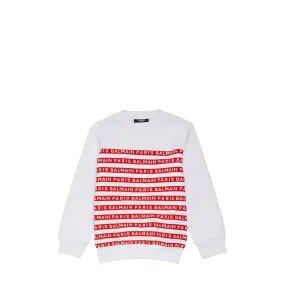 Balmain Kids Striped Logo Sweatshirt