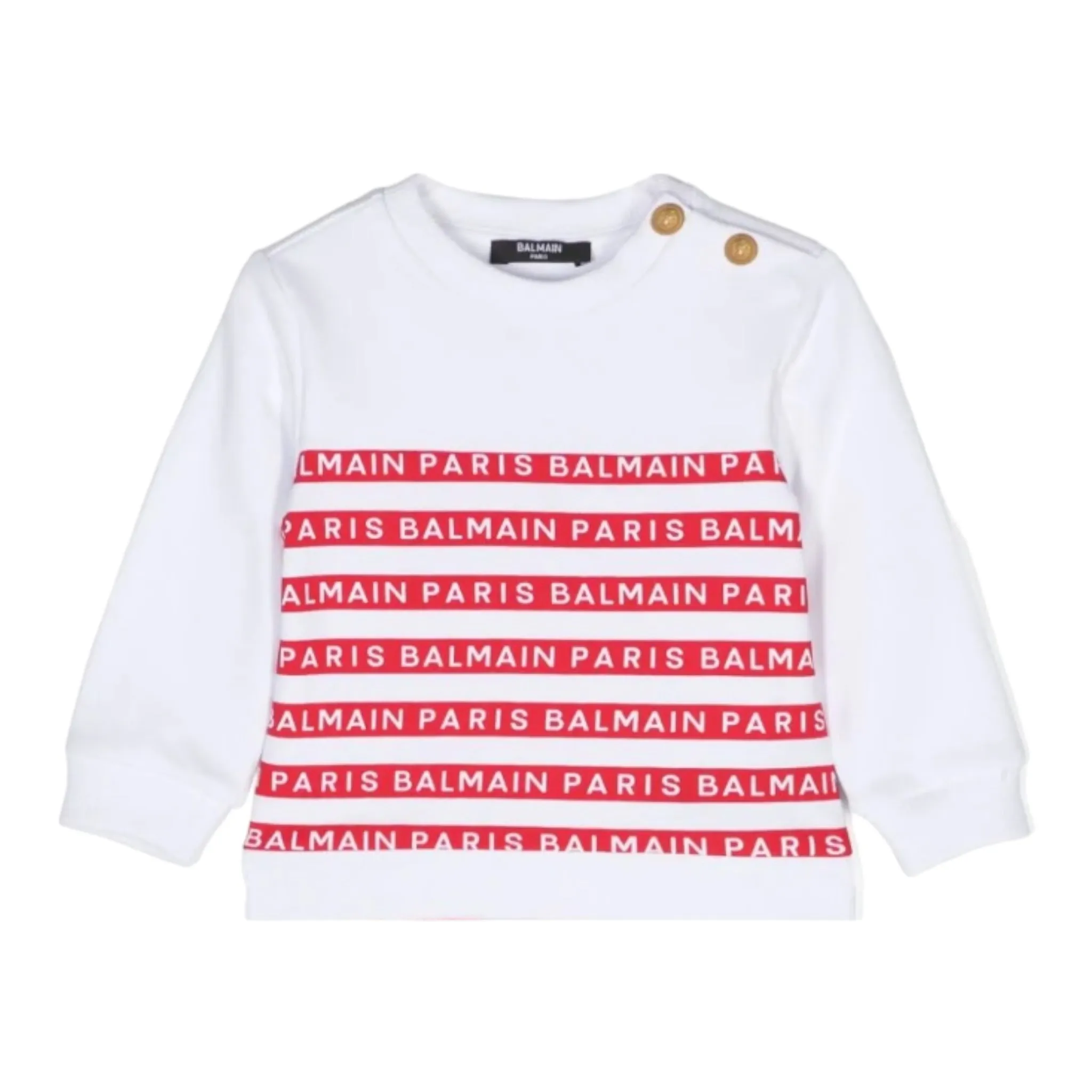 Balmain Kids Toddler's Striped Logo Sweatshirt