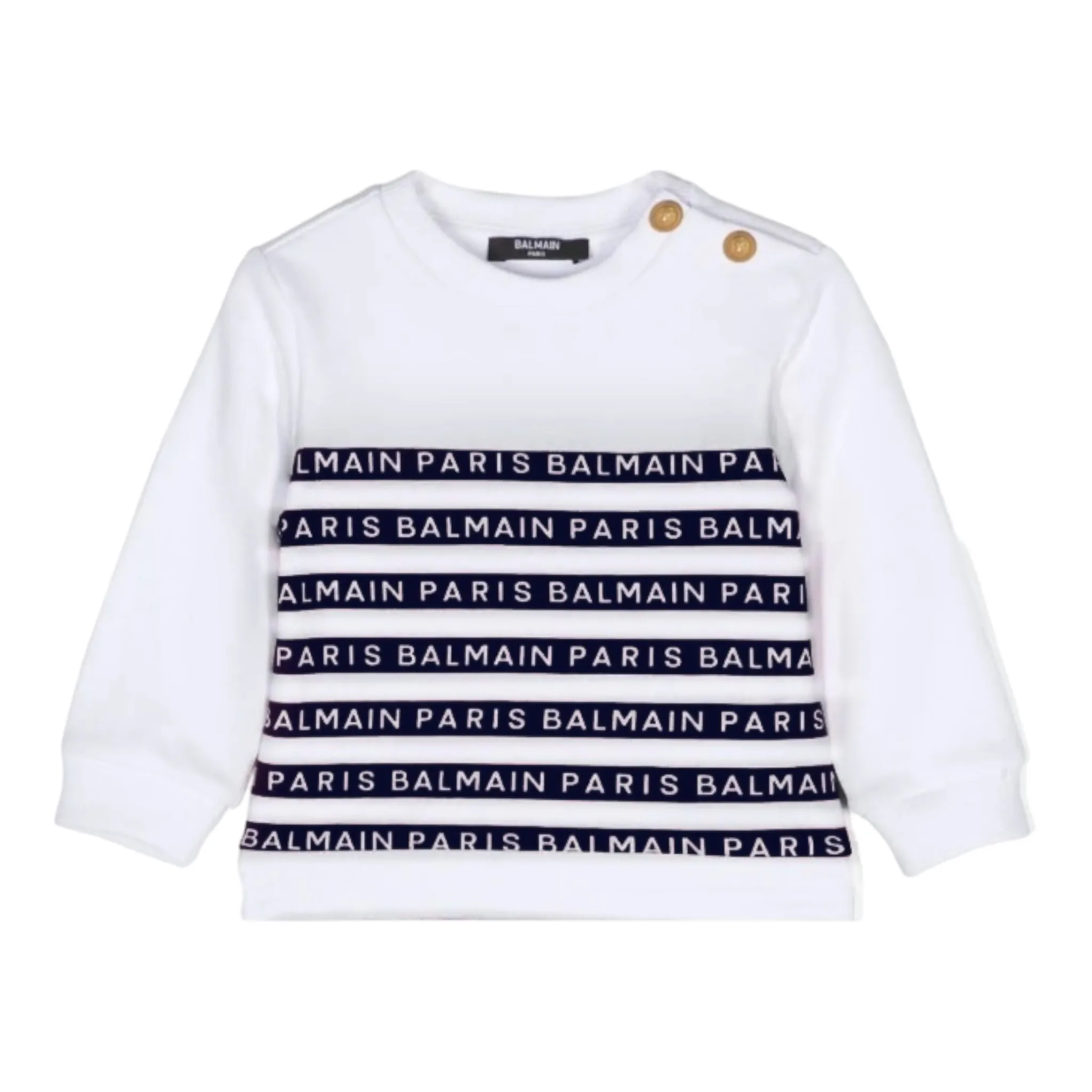 Balmain Kids Toddler's Striped Logo Sweatshirt