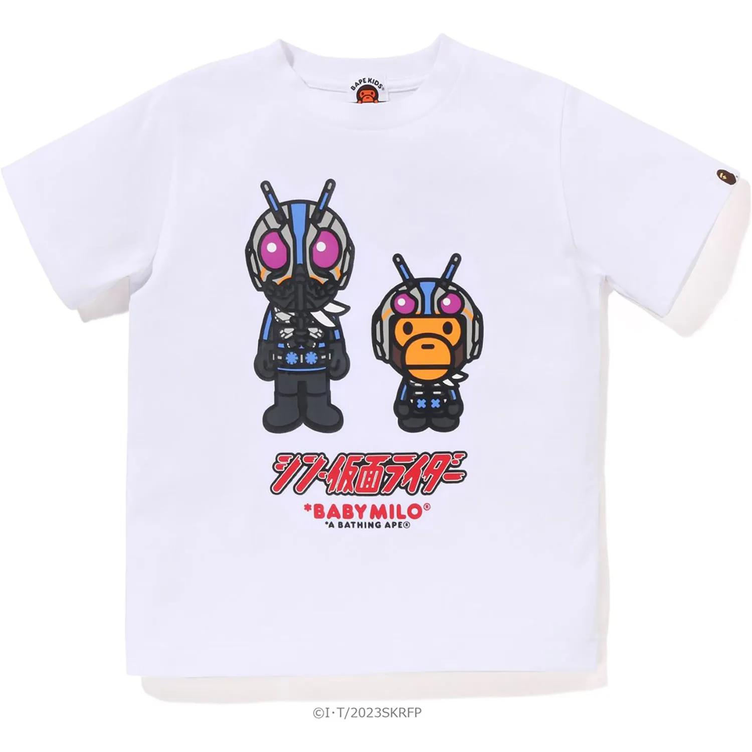 Collaboration Between BAPE and SHIN KAMEN RIDER NO.0 Baby Milo T-Shirt for Kids