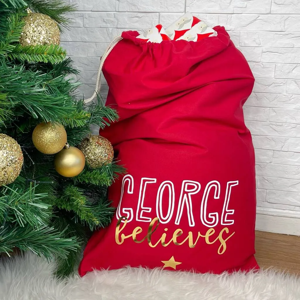 Believes Personalised Kids Santa Sack