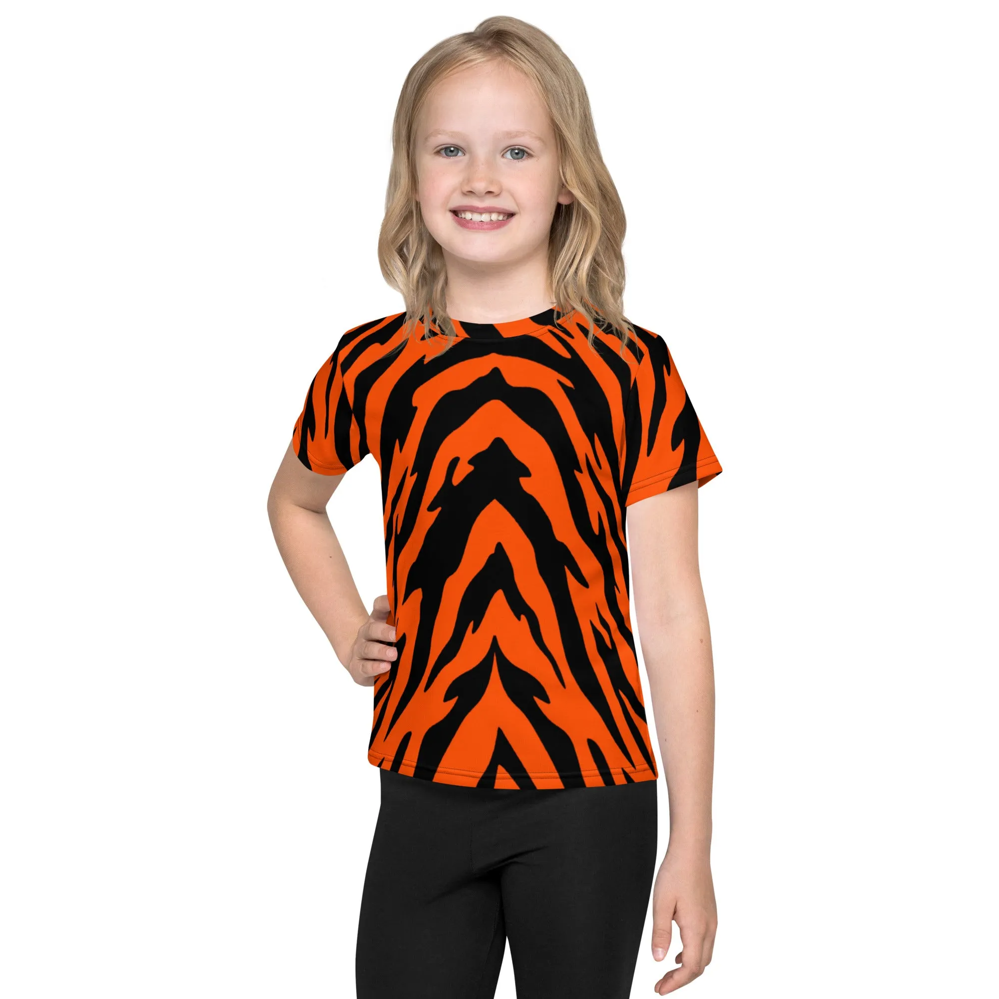 Bengal Tiger Stripe Kids' Crew Neck T-shirt