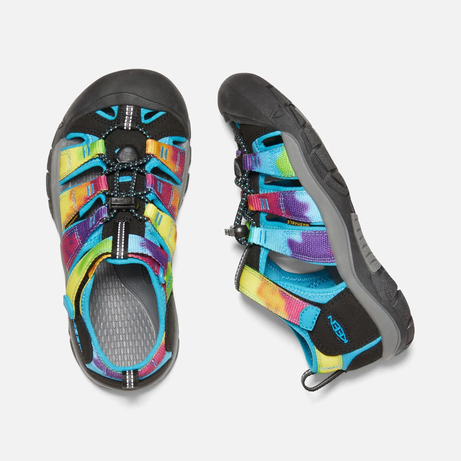 Big Kids Keen Newport H2 Color: Rainbow Tie Dye