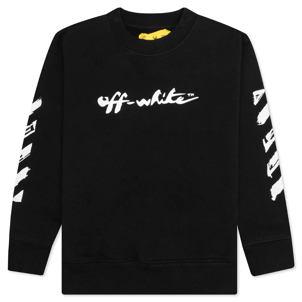 Black/White Script Kids Crewneck