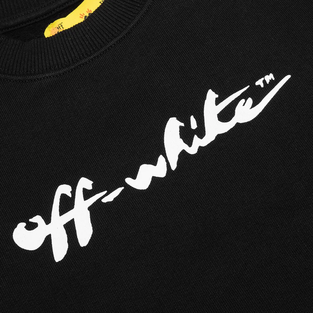 Black/White Script Kids Crewneck