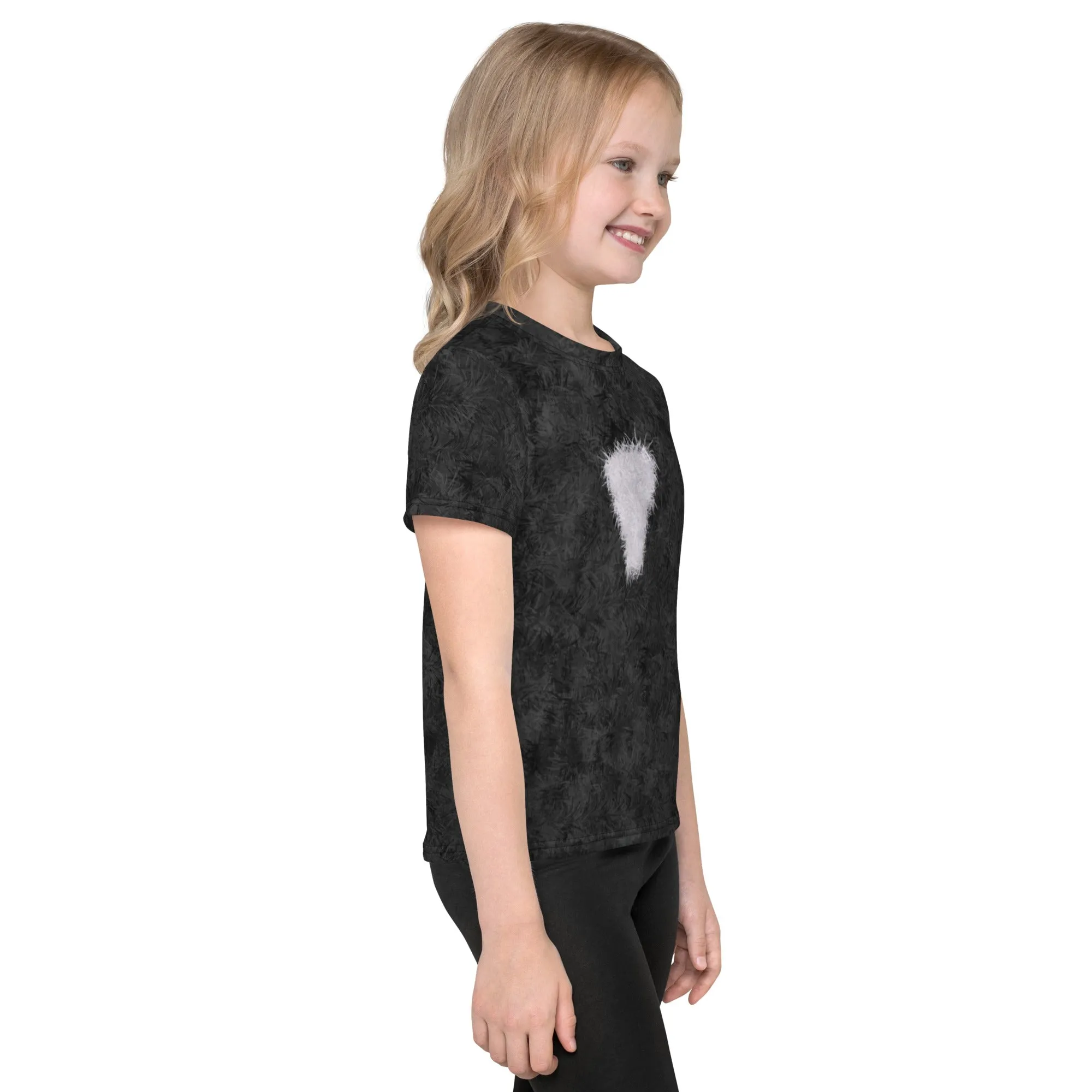 Black Cat with White Bib Fur Print Kids' T-shirt