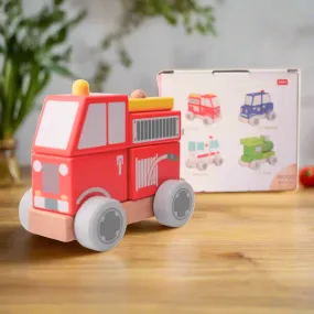 Medium Size Blocks Car for Kids - Ambulance, Fire Truck, Police, Train (${1} CAR will be sent randomly)