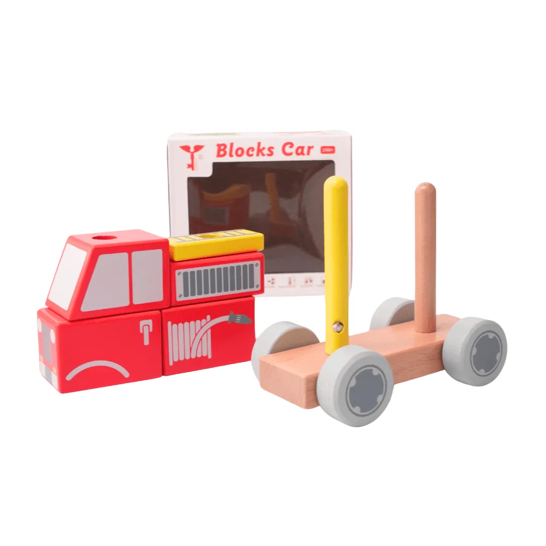 Medium Size Blocks Car for Kids - Ambulance, Fire Truck, Police, Train (${1} CAR will be sent randomly)