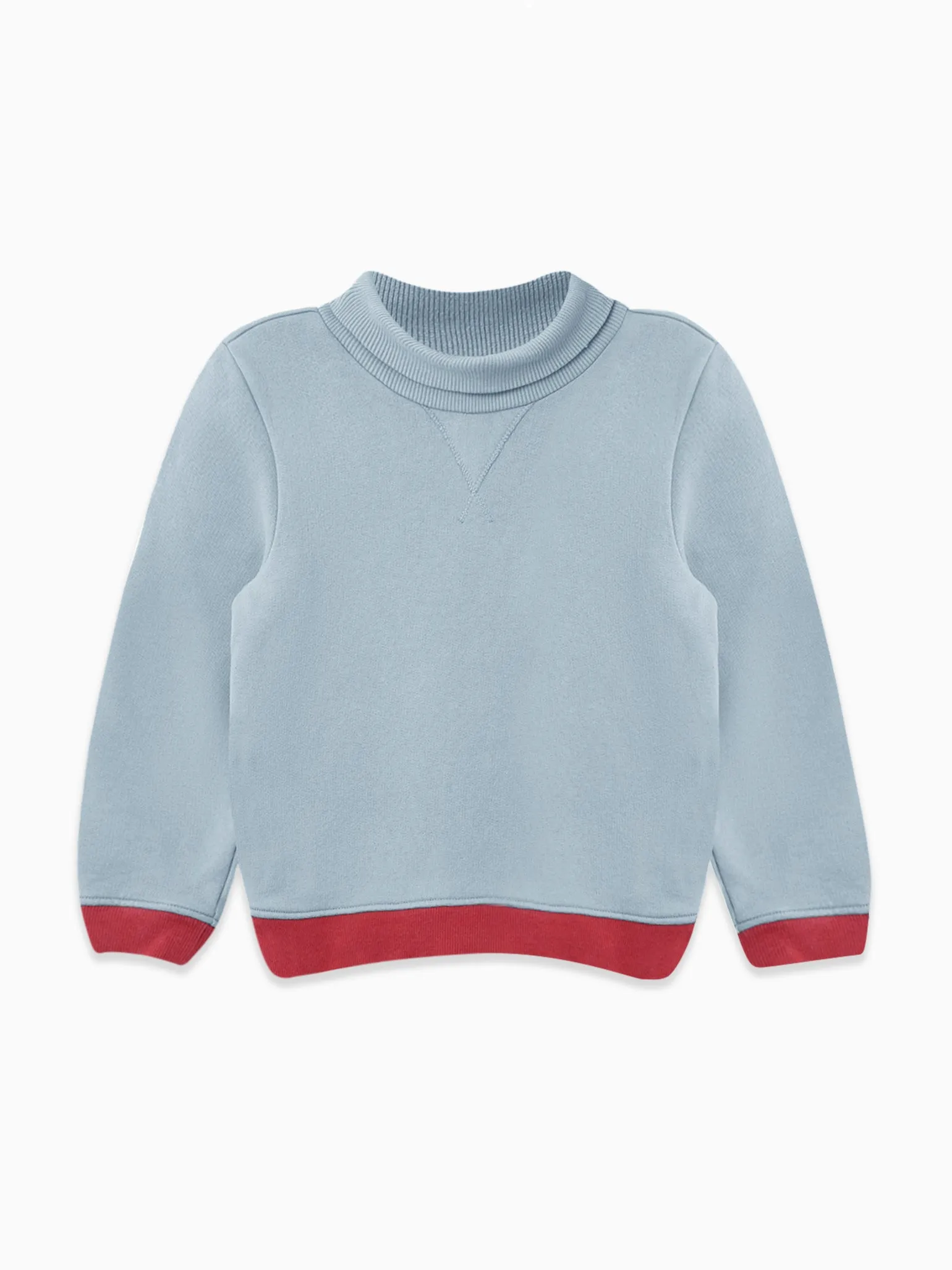 Blue Saina Roll Neck Kids Sweatshirt