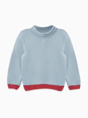 Blue Saina Roll Neck Kids Sweatshirt